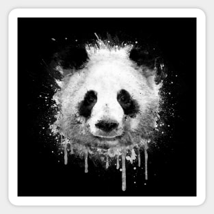 Cool Abstract Panda Portrait in Black & White Sticker